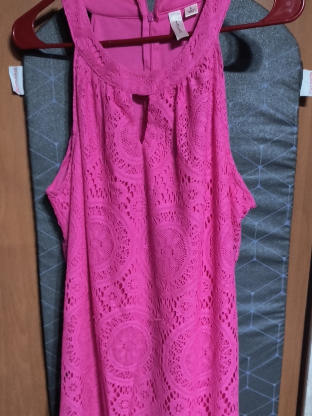 Tacera Hot Pink Crochet Tank Camisole